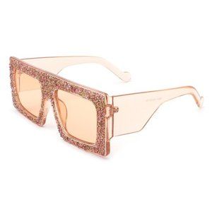 Oversized square blinged out sunglasses